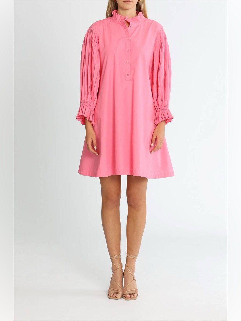 Sovere Pink Long Sleeve Tie Back Dress